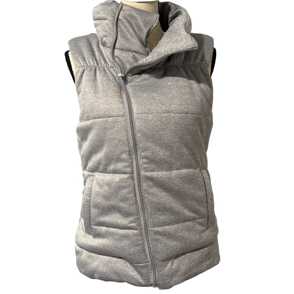 Savvi Gray Puffy Vest with Orange Lining Size L